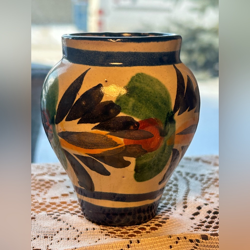 3/$30✨💙Vintage Hand-Painted Mexican Talavera Bud Vase - 3.75” Folk Art Pottery
